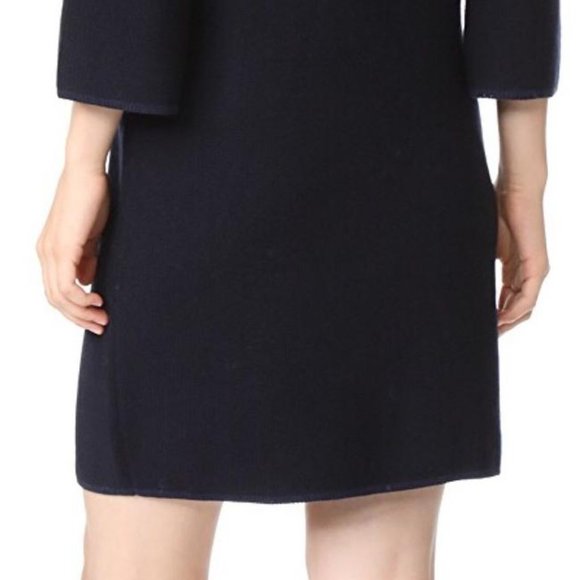 Tory Burch Ashley Navy Ruffled Sleeve Sweater Dress - Picture 7 of 16